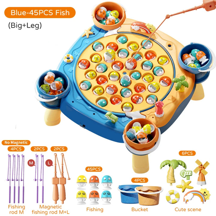 Kids Magnetic Fishing Game – Electric Rotating Fishing Toy for Toddlers &amp; Children