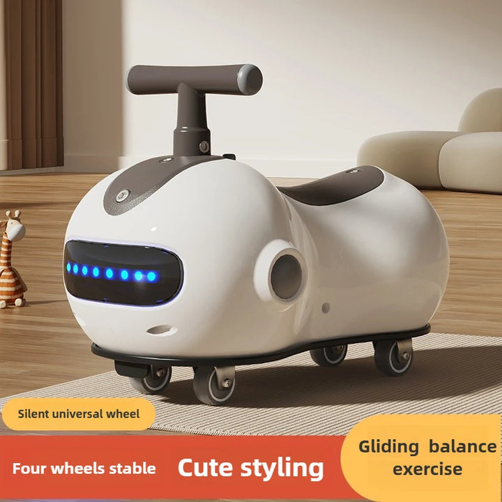 Baby Peanut Twist Car – Infant Scooter Walker with Sound, Light &amp; Silent Wheels