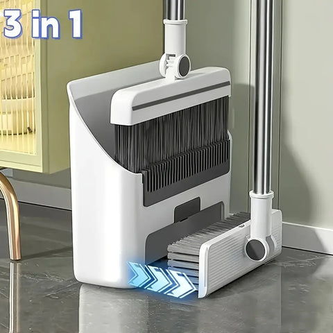 Three-in-One Broom Dustpan Set – Efficient Cleaning Made Easy