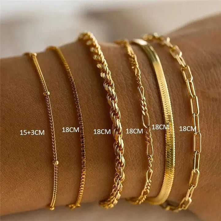 Classic Snake Chain Bracelet for Women – Trendy Stainless Steel Fashion