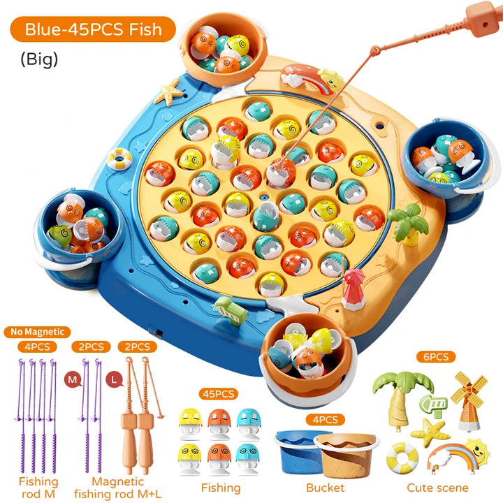 Kids Magnetic Fishing Game – Electric Rotating Fishing Toy for Toddlers &amp; Children